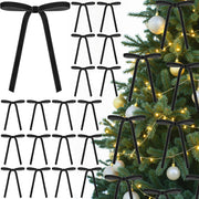 Eunhdet Velvet Christmas Tree Bows Burgundy 5x7in 24 Pcs