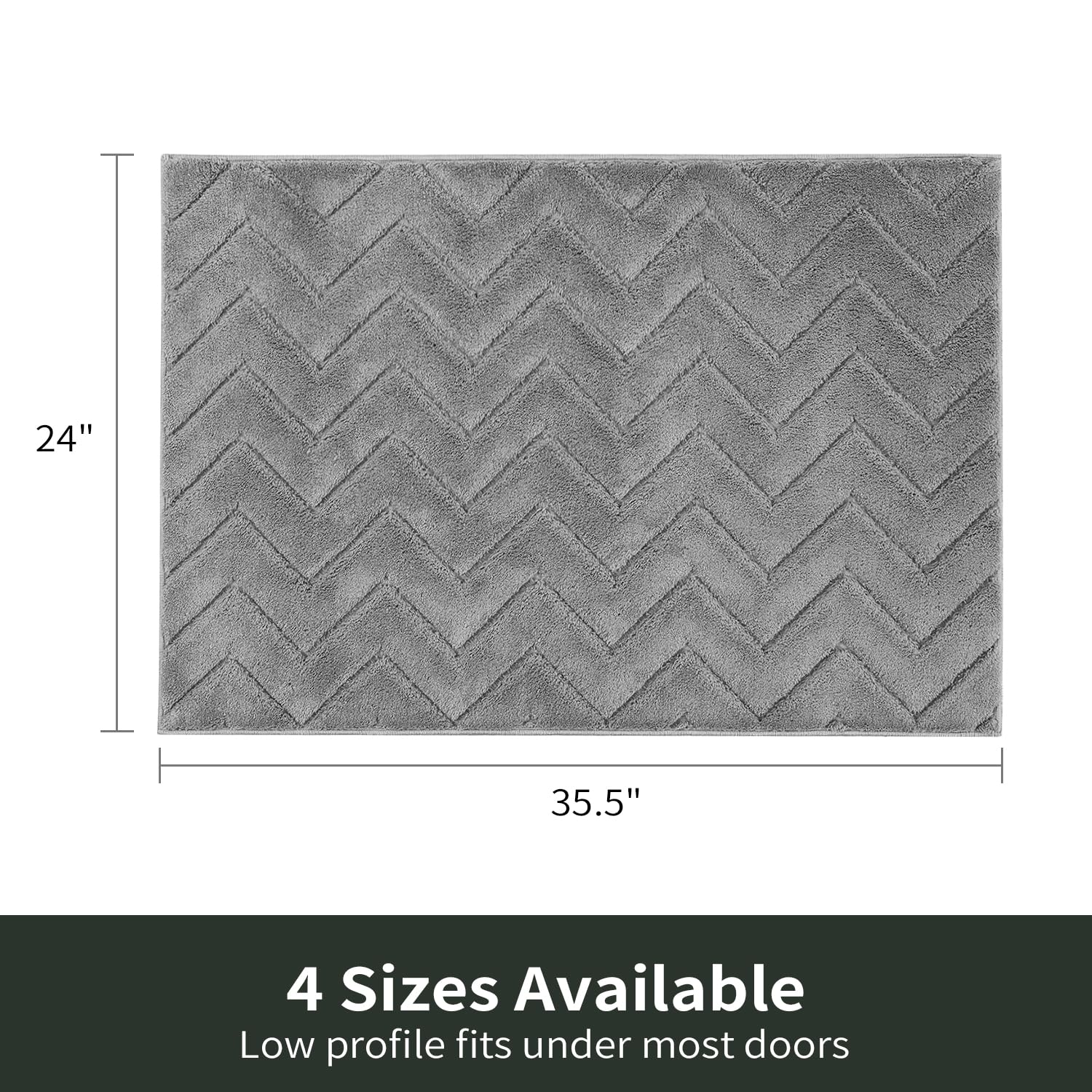 Stiio Bathroom Rug Non Slip Washable Mat 24x35 Grey Polyester Geometric
