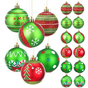 SmartDawn 12 Pcs 3.15in Christmas Ball Ornaments Red Green Plastic