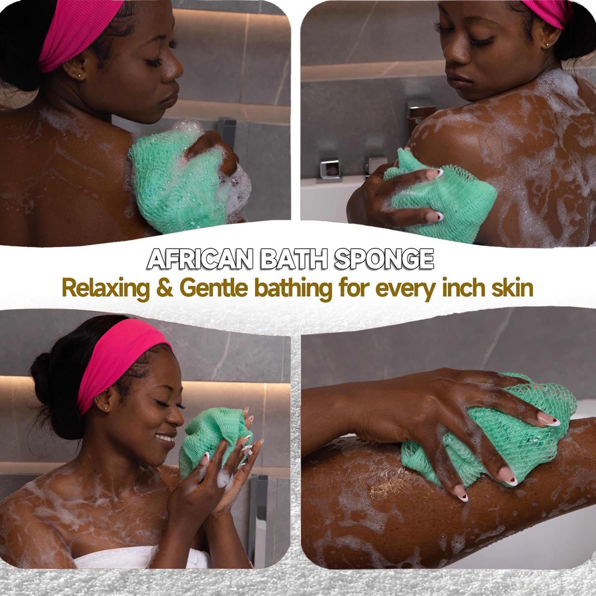 SubSahara African Net Sponge Exfoliating Bath Scrubber Mint Green 1 Pc
