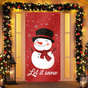 BlissYard Merry Christmas Door Cover 71x35 Inch Front Porch Door Banners