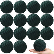 Soulchen 15 Pcs 3.15" Large Green Velvet Flocked Christmas Balls Ornaments