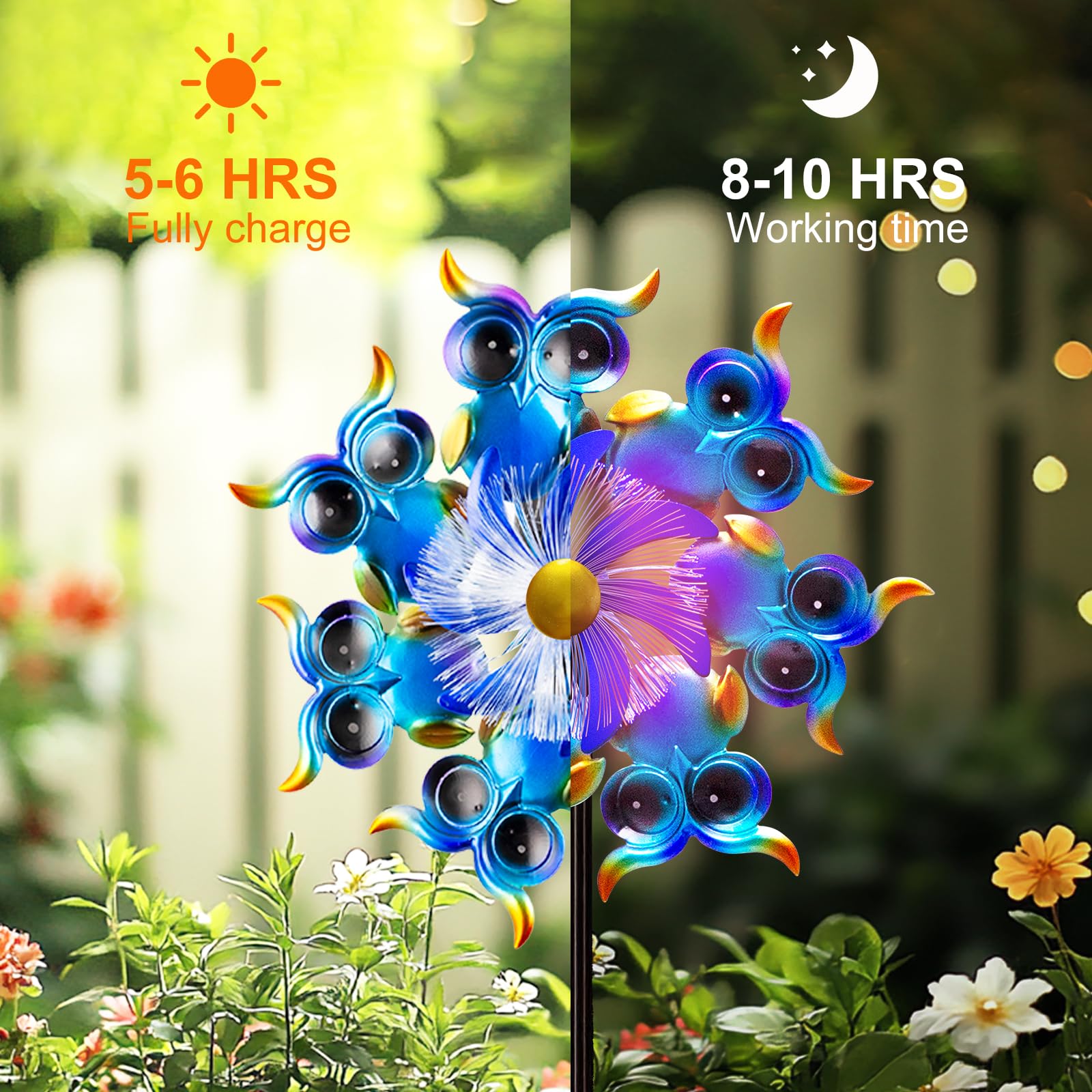 GIBMIDSER 51" Sea Turtle Solar Wind Spinner LED Outdoor Garden Decor