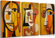 LAJDXSX 3 Pcs Abstract Portrait Canvas Wall Art Orange 12x16in Set