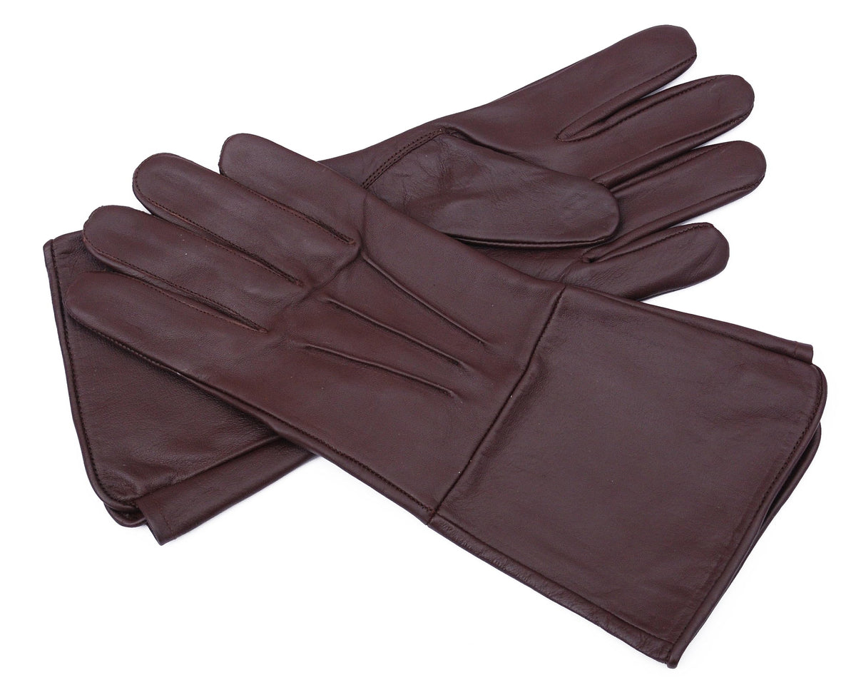Genuine Leather Gloves, Brown, XX-Large