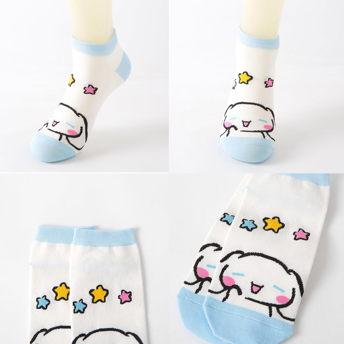 POIQUNT Cinna Anime Socks, 5 Pairs, Cotton