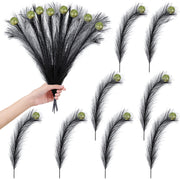 EYNDYN 15 Pcs 17'' Black Feather Christmas Tree Topper Green