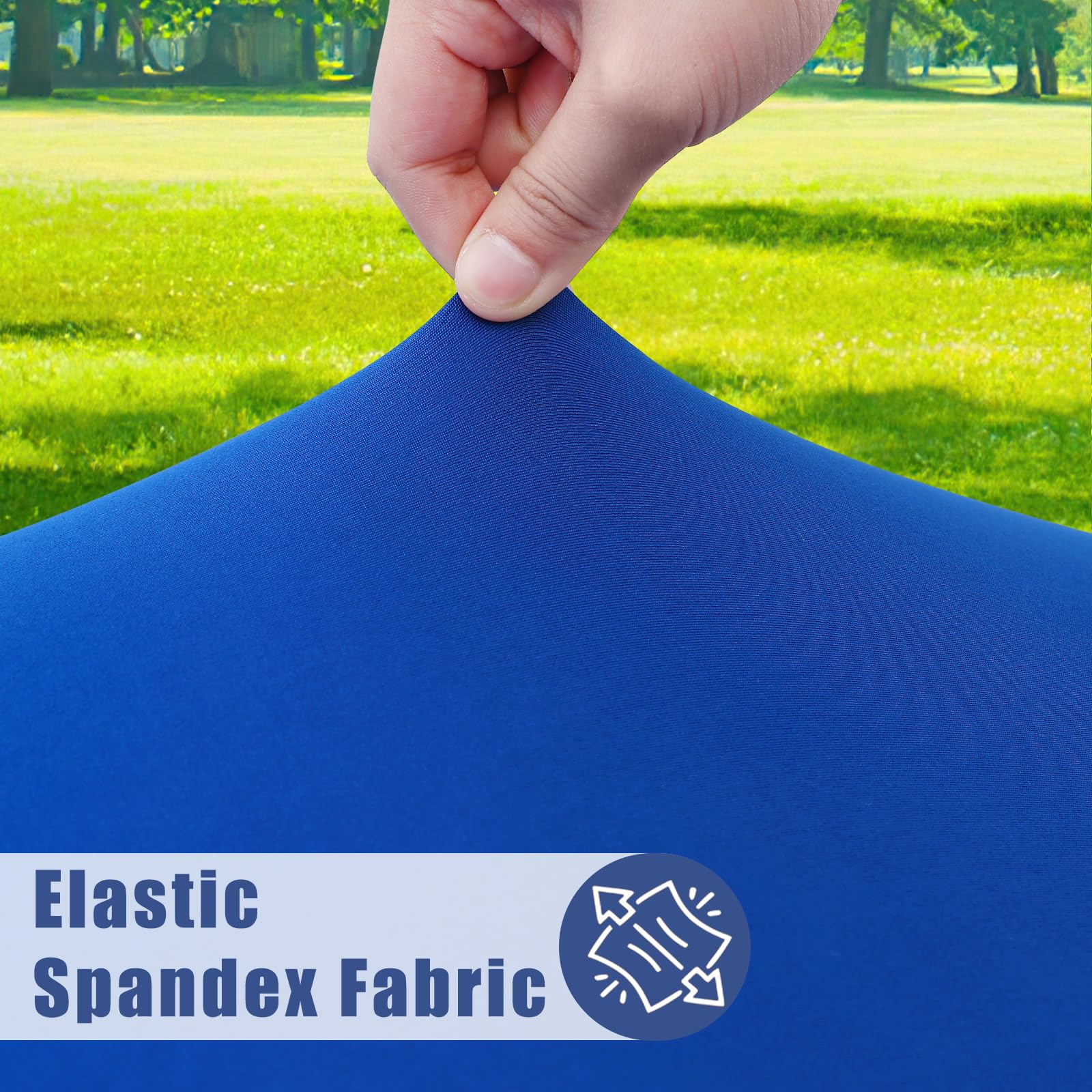 Moosfor Picnic Table Cover with Bench Covers Elastic Fitted Spandex 30x72 Blue