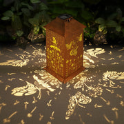 Doorkeer Butterfly Solar Lantern Outdoor Waterproof Metal LED Light Copper