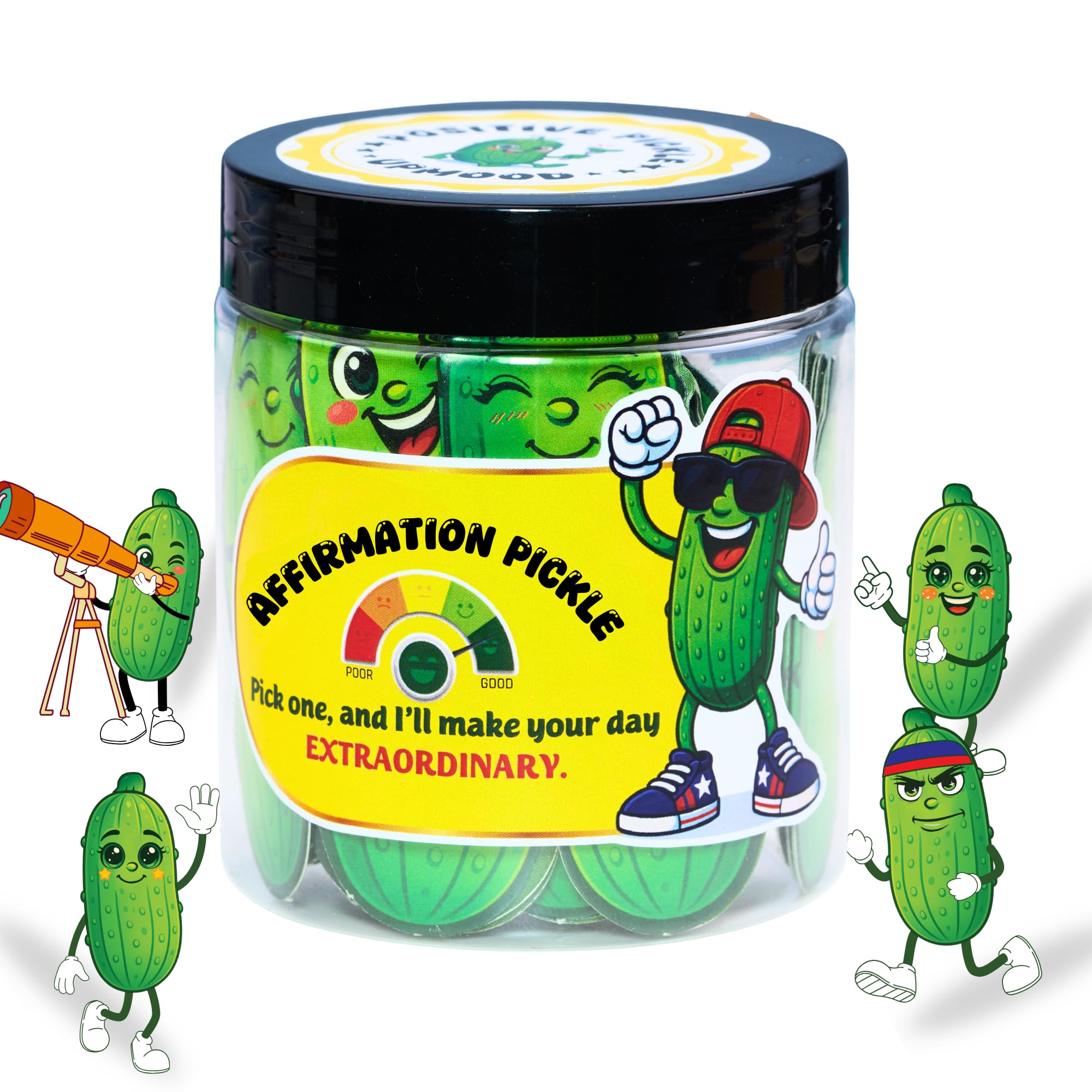 SOLMAY Affirmation Pickle Jar 60 Uplifting Notes Self-Care Funny Gifts
