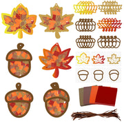 LUFEEMGA 30PCS Fall Acorn & Maple Leaf Crafts Kit DIY with Tissue Paper Sign, Autumn Party Back to School Classroom Thanksgiving Decorations
