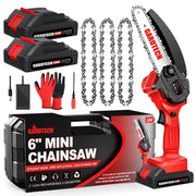 GARDTECH Mini Chainsaw Cordless 6 Inch - Portable Electric Chainsaw Cordless Battery Powered, Handheld Small Chain Saw with 2-side Security Lock [Southpaws Friendly] for Wood Cutting, Pruning Branches