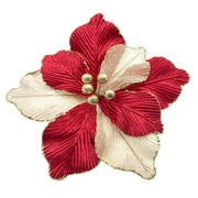 Artificial Christmas Poinsettia Picks, Red and Champagne, 4-Piece Set