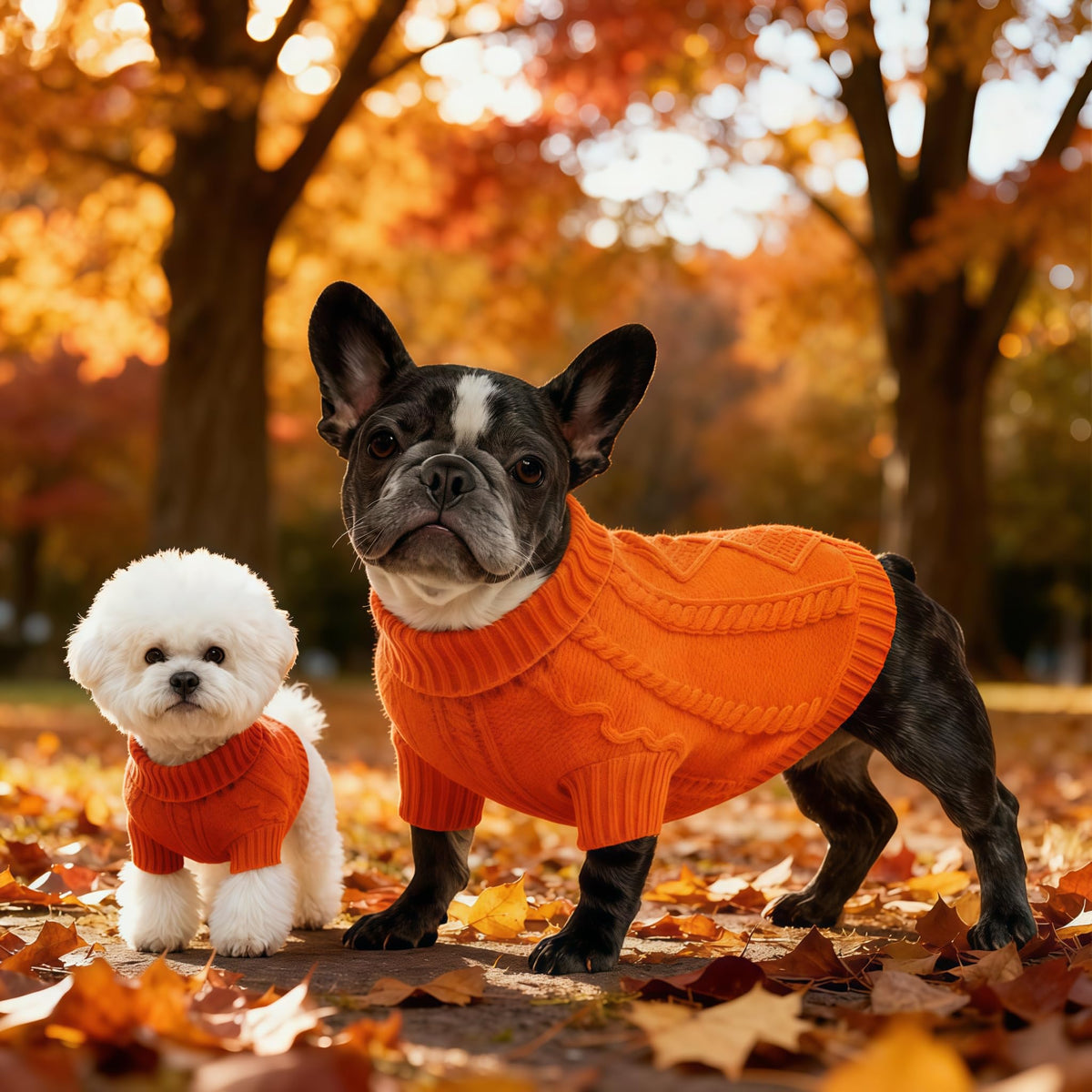 Christmas Dog Pullover Sweater, Cold Weather Cable Knitwear, Classic Turtleneck Thick Warm Clothes for Chihuahua, Bulldog, Dachshund, Pug, Yorkie (Red, X-Small)