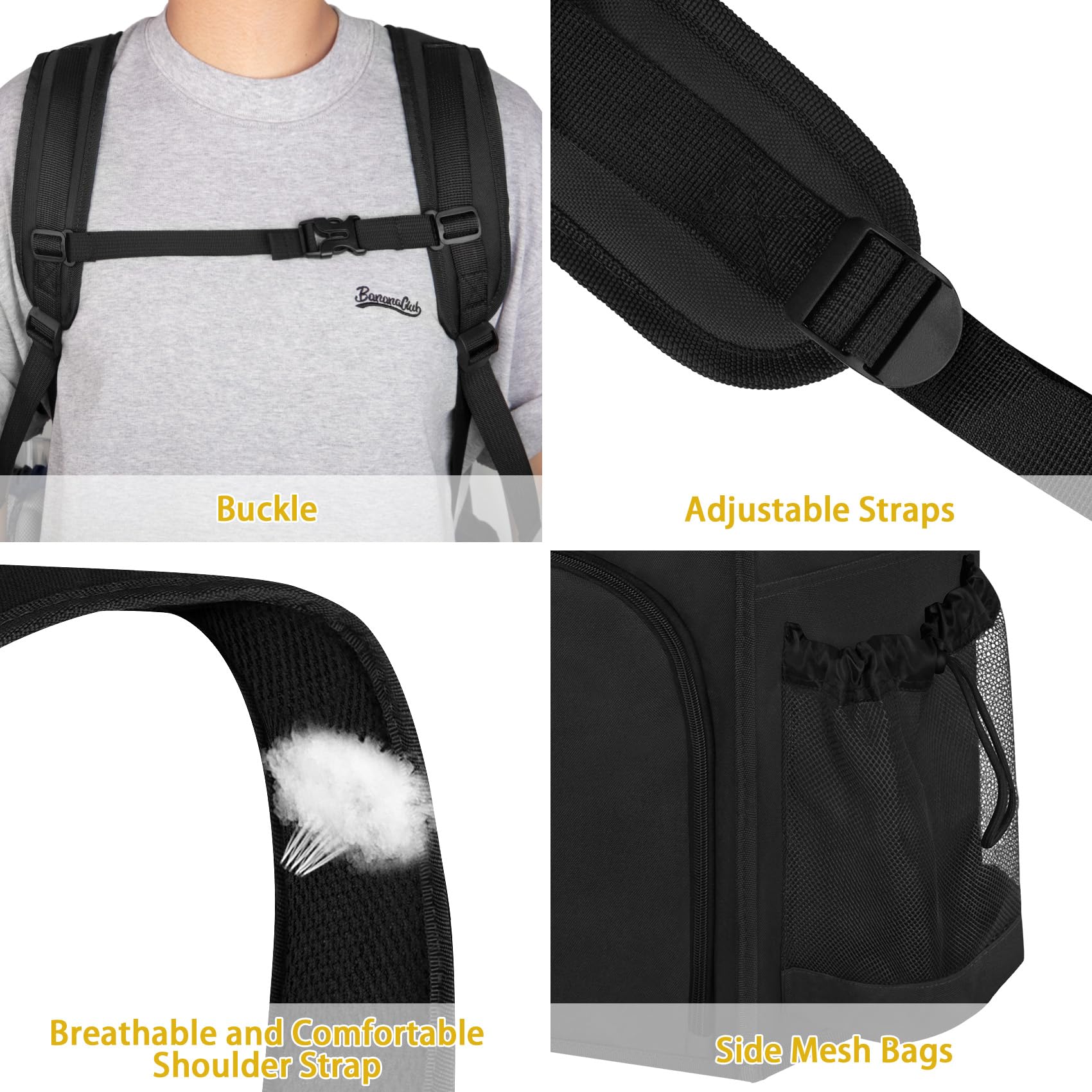 Attmu Laundry Bag Backpack Extra Large 110L Heavy Duty Black 13.8x13.8x24"