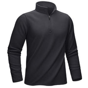 KEFITEVD Men's Quarter Zip Sweatshirt Thermal Fleece Pullover Black Size M