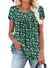 BETTE BOUTIK Womens Button Down Floral Blouse TealRose Size L