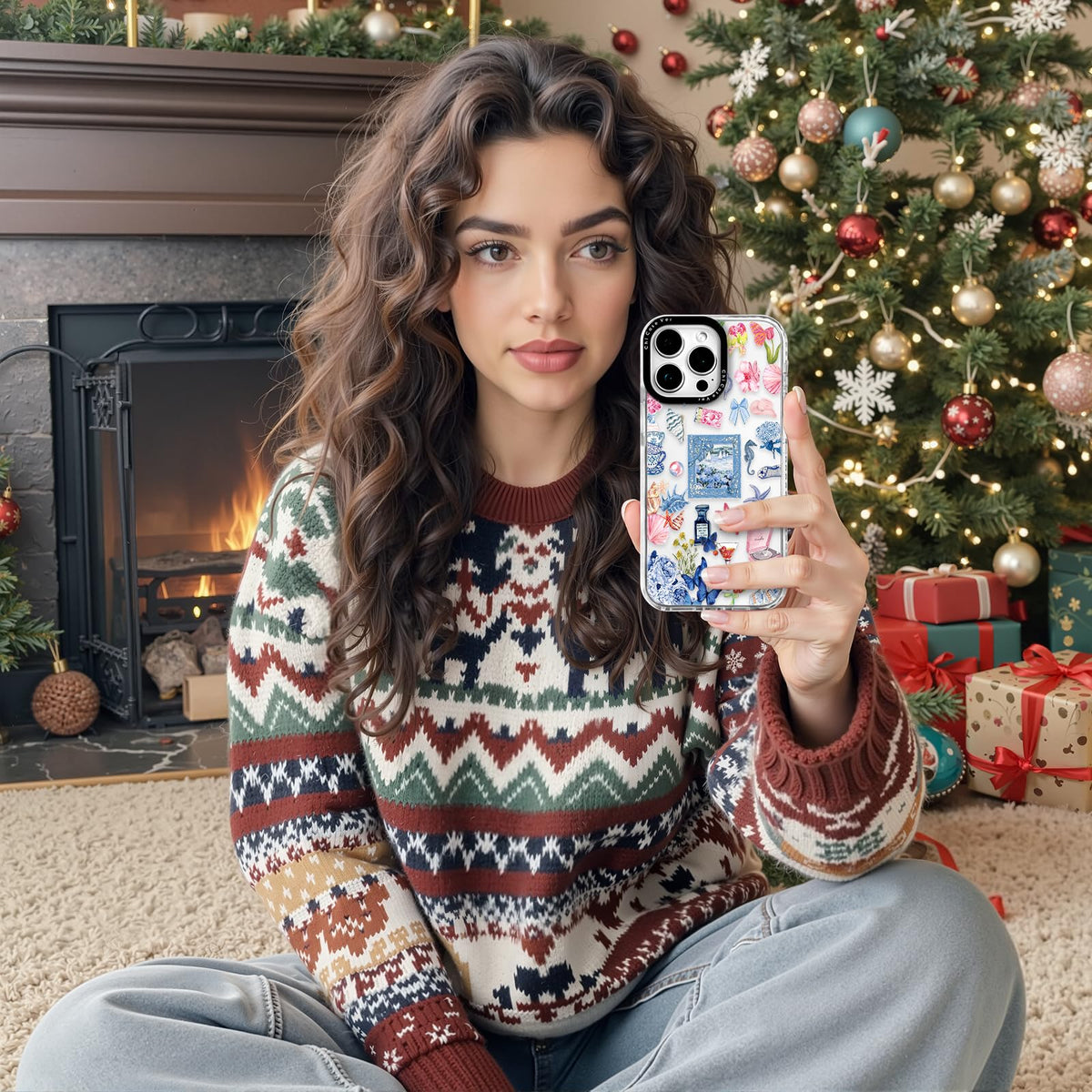 ChiCaseVer iPhone 13 Phone Case, Floral Coastal Print