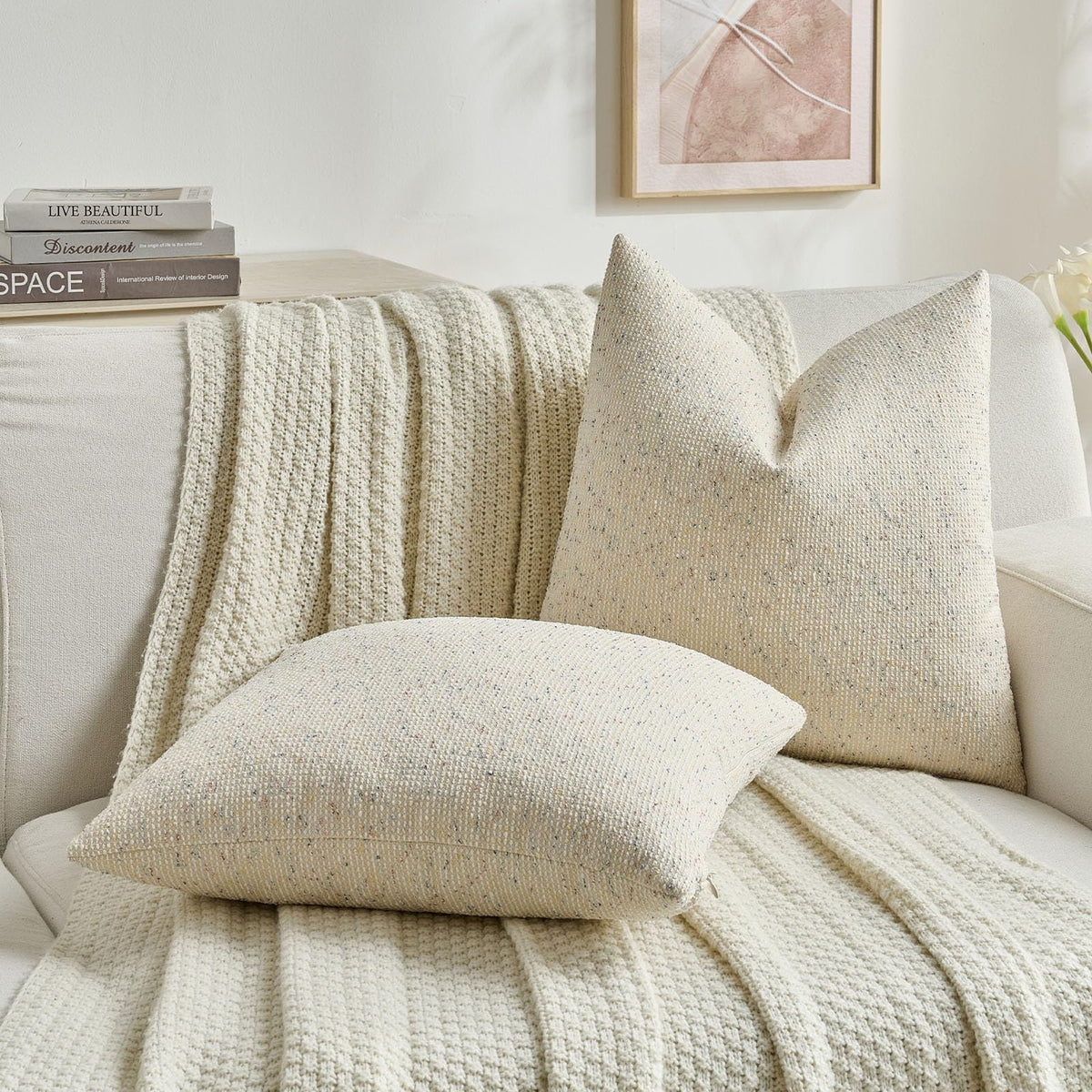[Like New] FUTEI Chenille Throw Pillow Covers, Pack of 2