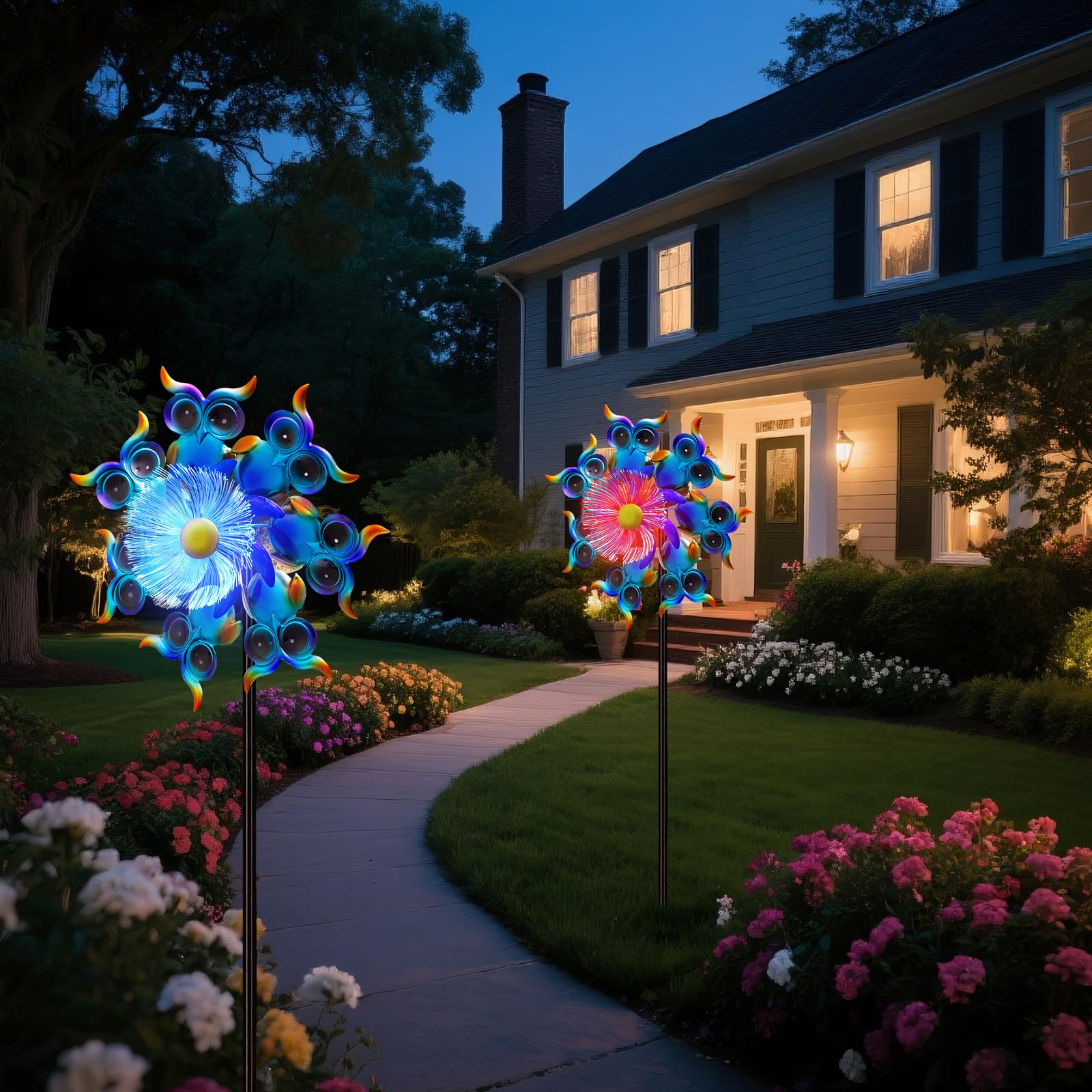 GIBMIDSER 51" Sea Turtle Solar Wind Spinner LED Outdoor Garden Decor