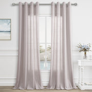 Aersas Champagne Linen Curtains 52x108in 2 Panels Grommet Light Filtering