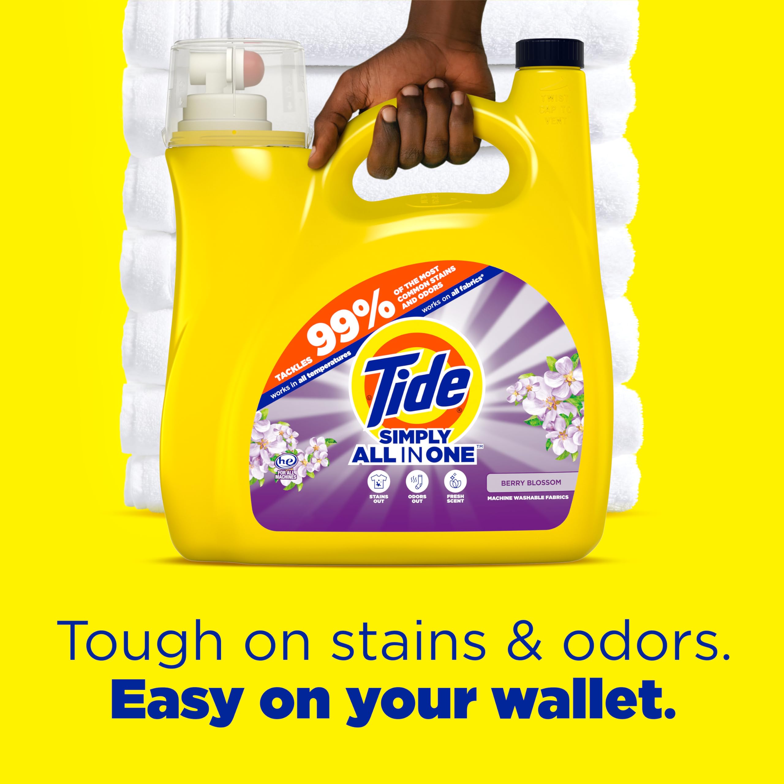 Tide Simply All-In-One Liquid Laundry Detergent Berry Blossom 117 fl oz 89 Loads