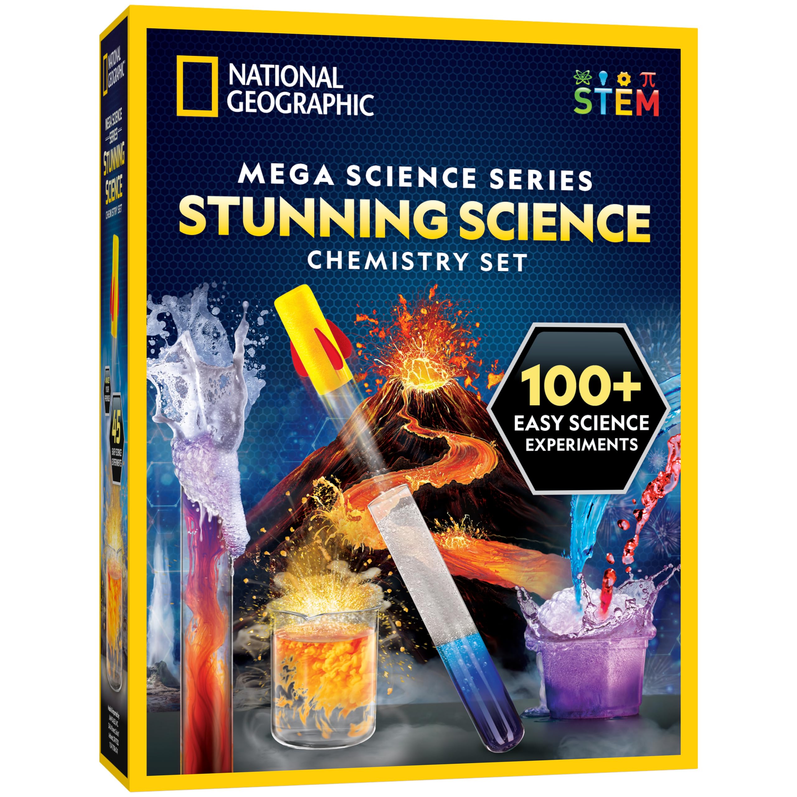 National Geographic Stunning Chemistry Set Mega Science Kit 45 Experiments Blue