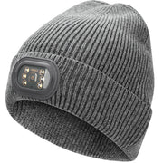 OKKLE Unisex USB-Rechargeable LED Beanie, Gray, One Size