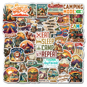 BIGZORO Desert Camping Stickers Camel Cactus Waterproof Vinyl Pack 50