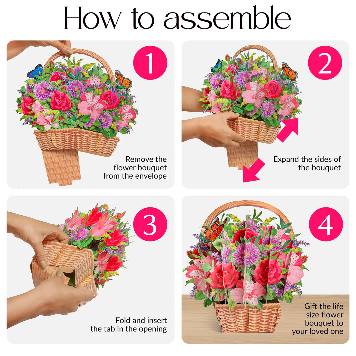 GIFTING GIGGLES 3D Pop-Up Flower Bouquet Card with Envelope