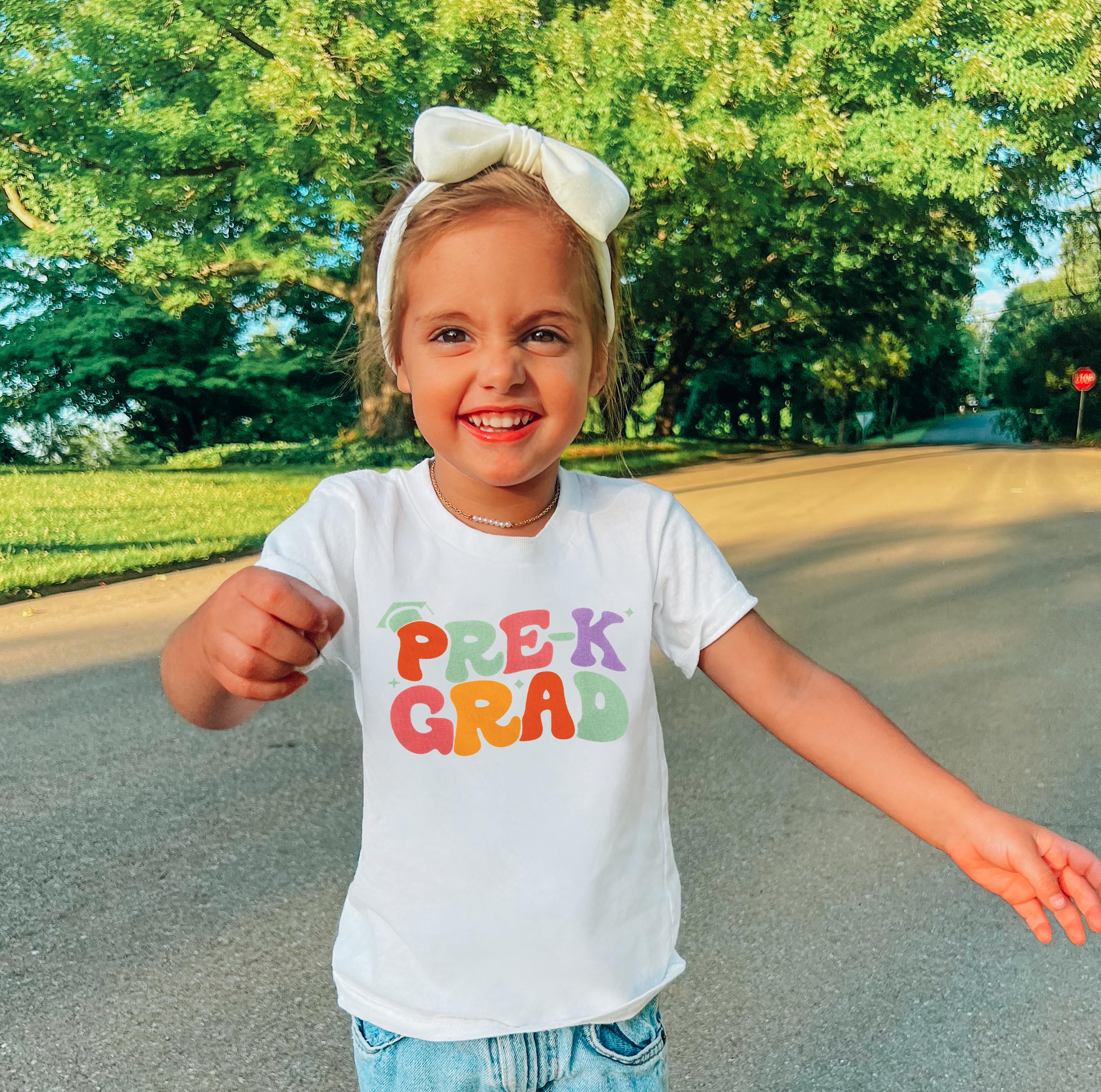 BANGELY Pre-K Graduation Shirt Toddler Kids Last Day School 2026 White Size 4-5T
