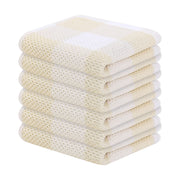 Homaxy Cotton Waffle Weave Check Plaid Dish Cloths 12x12 White Beige 6-Pack