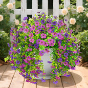 Digtecno Artificial Flowers for Outdoors, 2 Pcs Outdoor Faux Hanging Plants