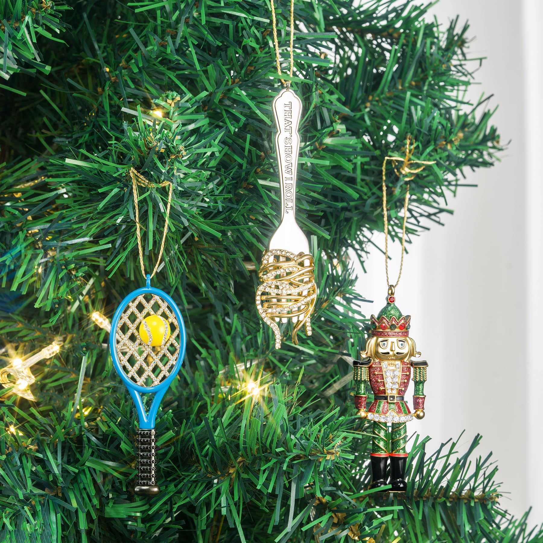 COXTNBIO Christmas Pasta Ornaments Italian Tree Decorations Medium Pasta Metal