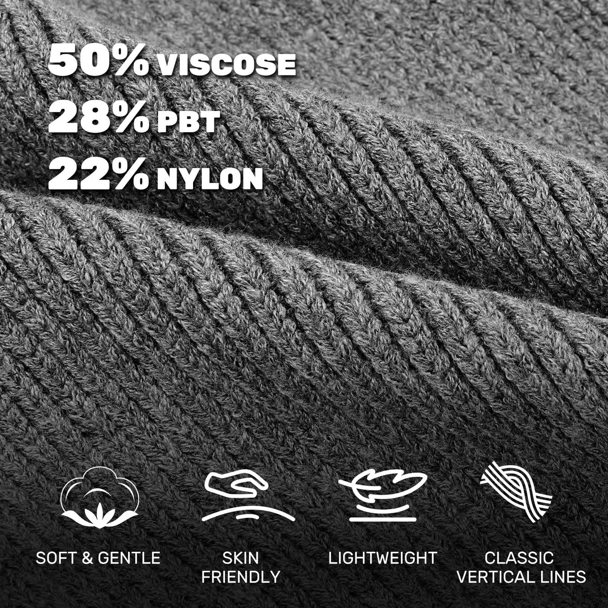 OKKLE Unisex USB-Rechargeable LED Beanie, Gray, One Size
