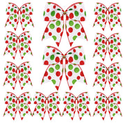Hiagkmet 12 pcs Red Green Christmas Bows Ornaments 6 Inch Holiday Decor