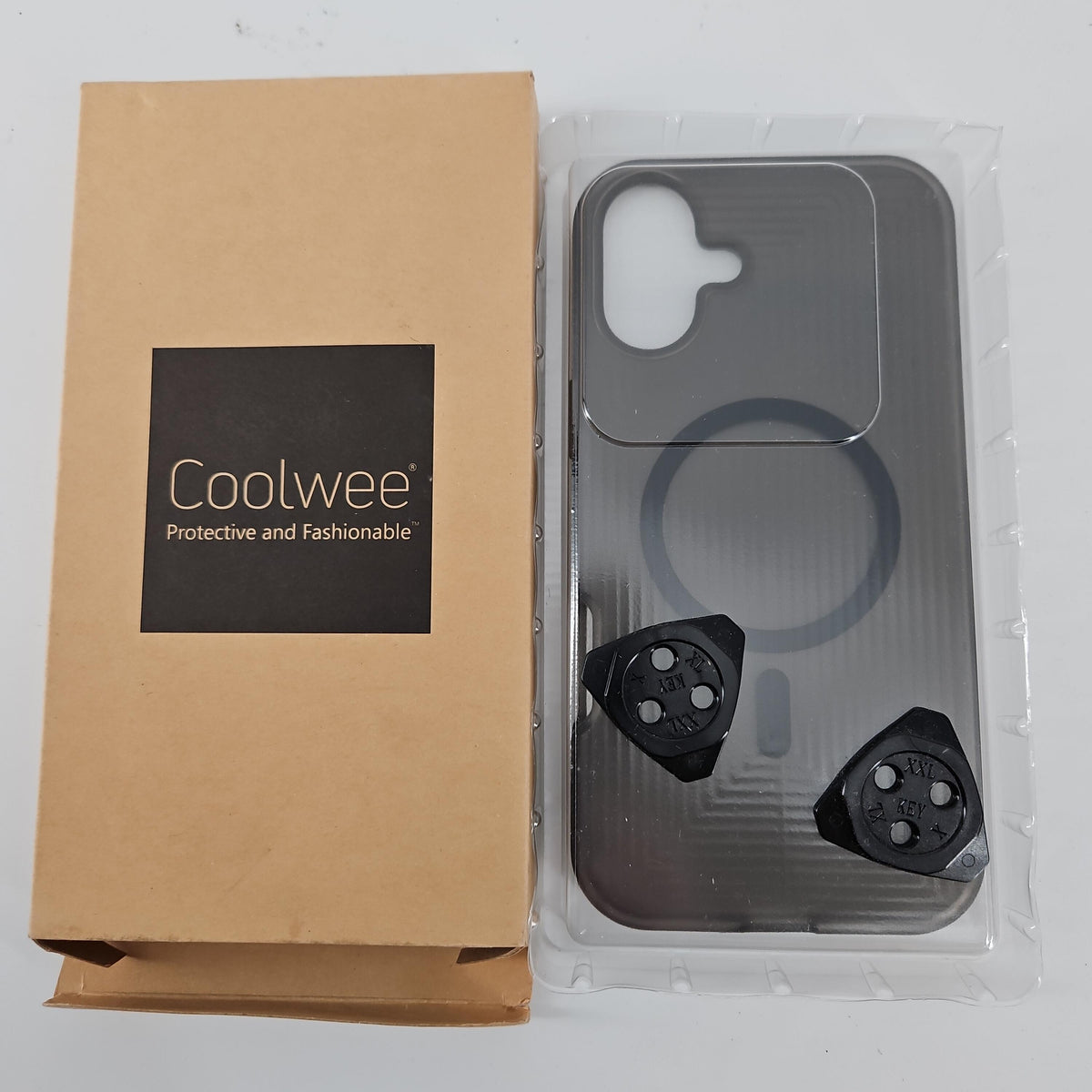 [Like New] Coolwee i16 Plus Rugged Clear Black Phone Case