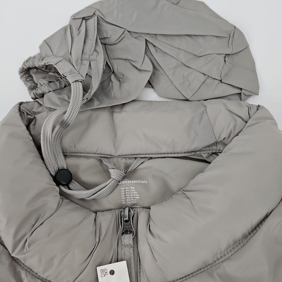 Amazon Essentials Men's Packable Puffer Jacket, Grey, 4X-Large Big