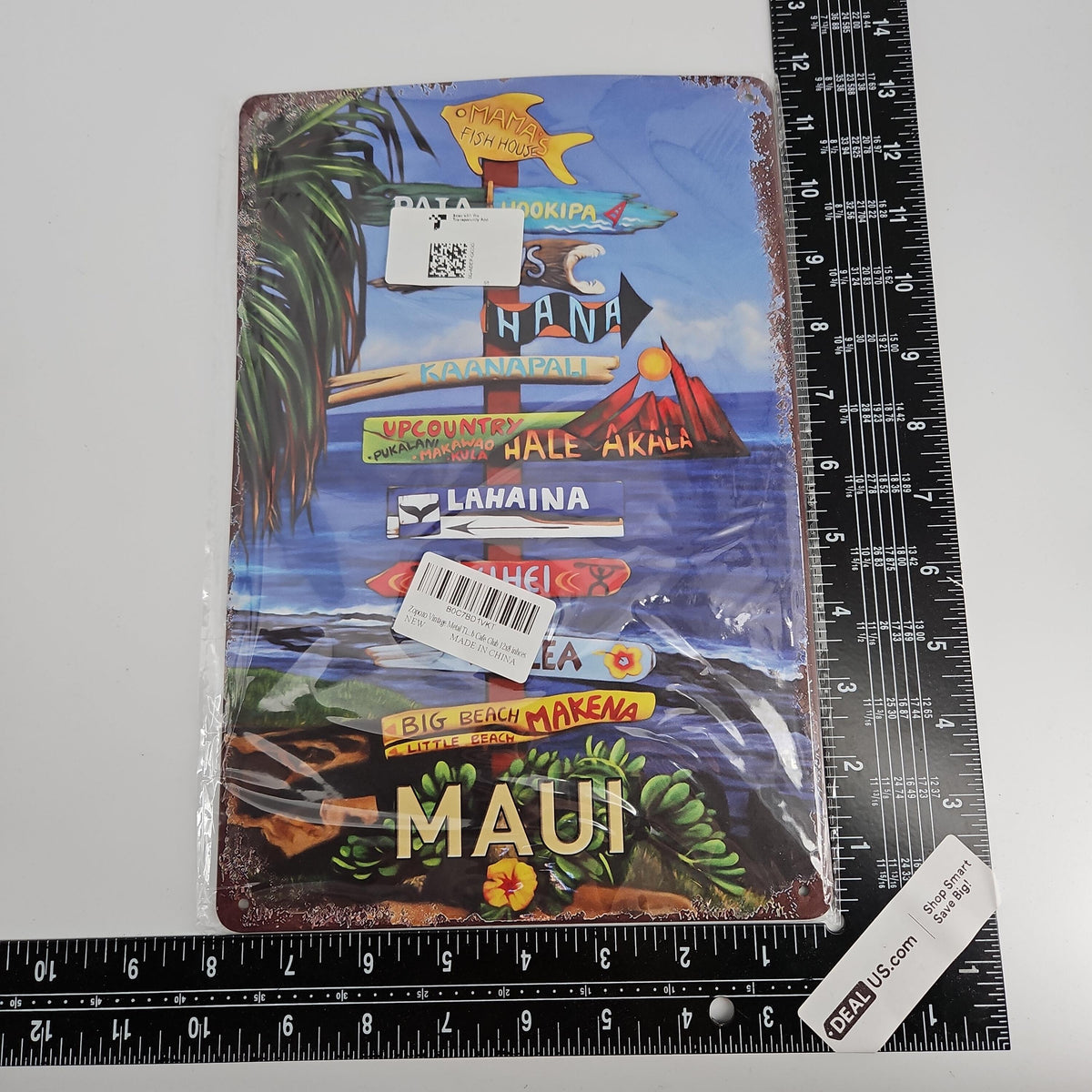 Zopozo Maui Vintage Metal Tin Sign, 12 x 8 in