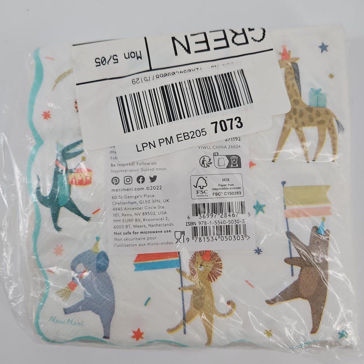 Meri Meri Animal Illustration Paper Napkins