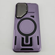 EMMPITU Samsung Galaxy S25 Case with Camera Cover Kickstand and MagSafe, Purple