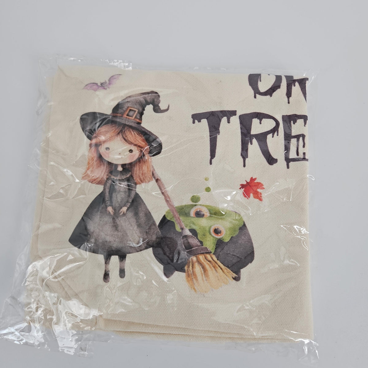 Halloween Trick or Treat Reusable Cotton Canvas Tote Bag