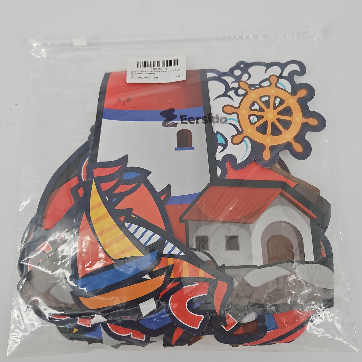 106-Piece Nautical Classroom Decor Bulletin Board Set