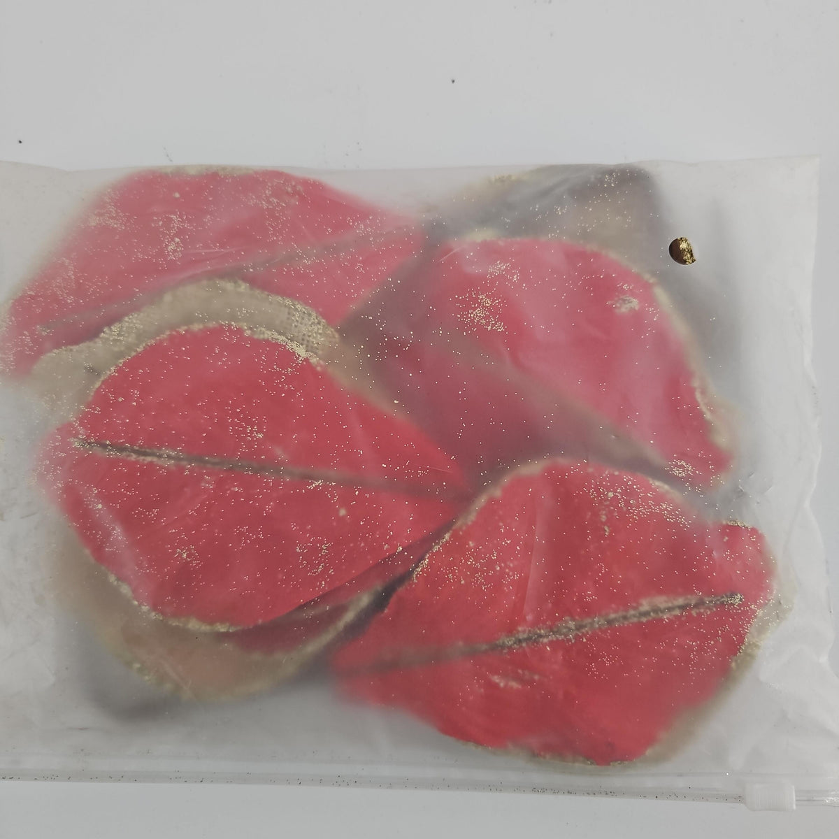 Artificial Christmas Poinsettia Picks, Red and Champagne, 4-Piece Set