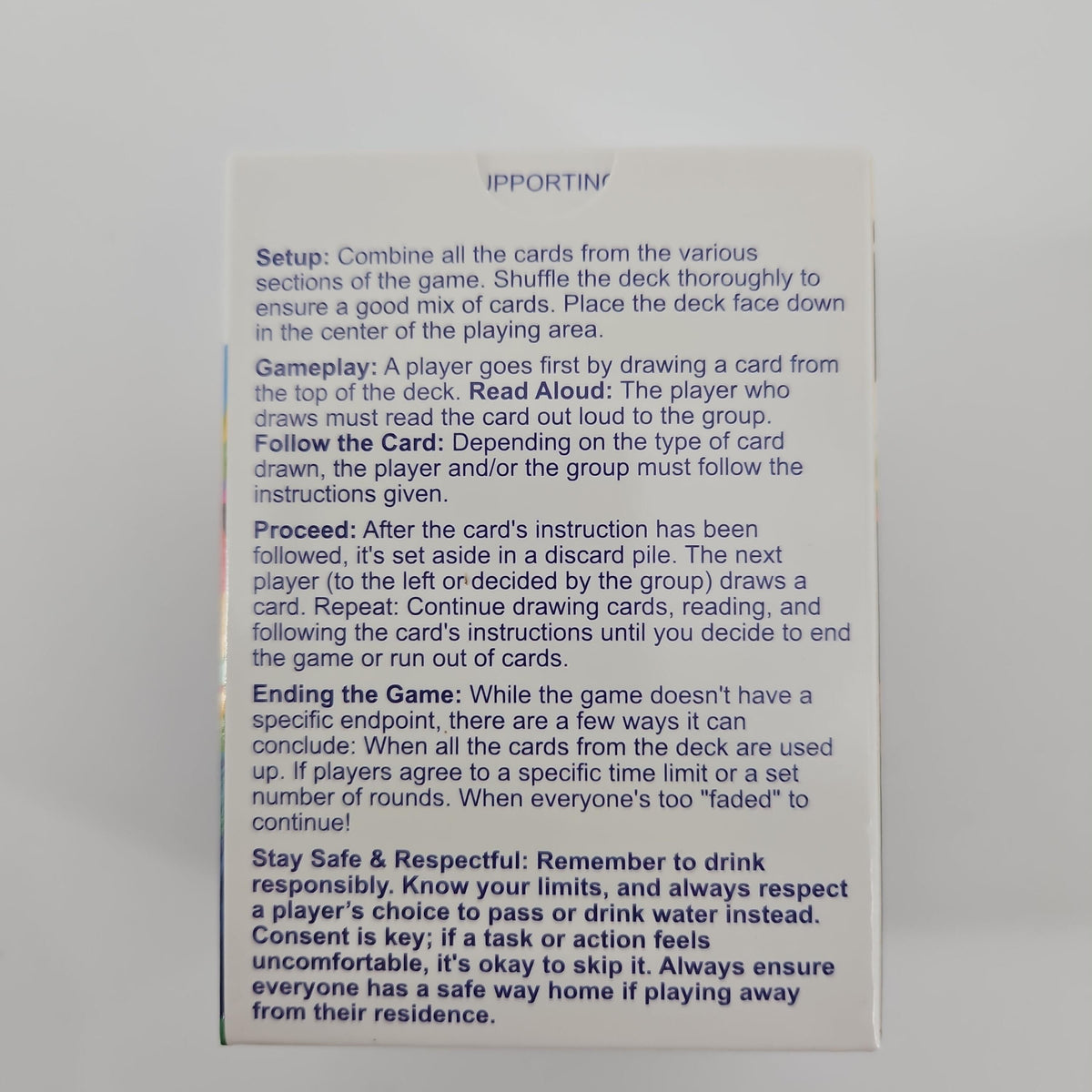 Kinfolk Faded Drinking Party Card Game