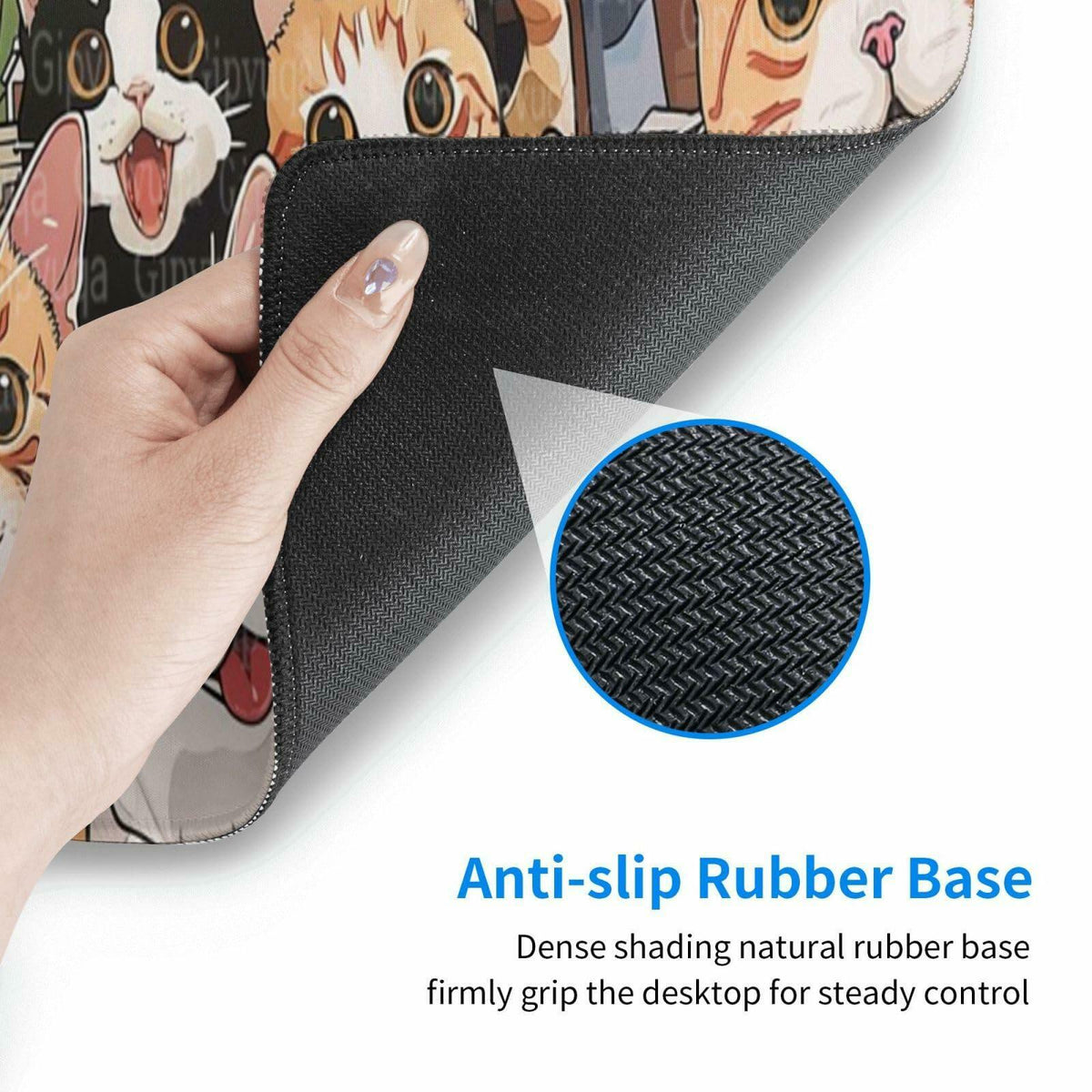 Gipvuqa Japanese Cats XL Gaming Desk Pad, 31.5 x 11.8 in