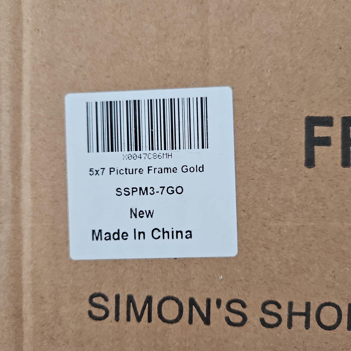 [Like New] SIMON'S SHOP SSPM3-7GO 5x7 Gold Ornate Picture Frame