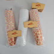 [Like New] 16 oz Fall Pumpkin Paper Coffee Cups with Lids and Sleeves, 50 Pcs