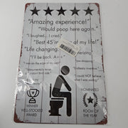 Funny Vintage Tin Sign, Review Quotes, 12 x 8 Inch