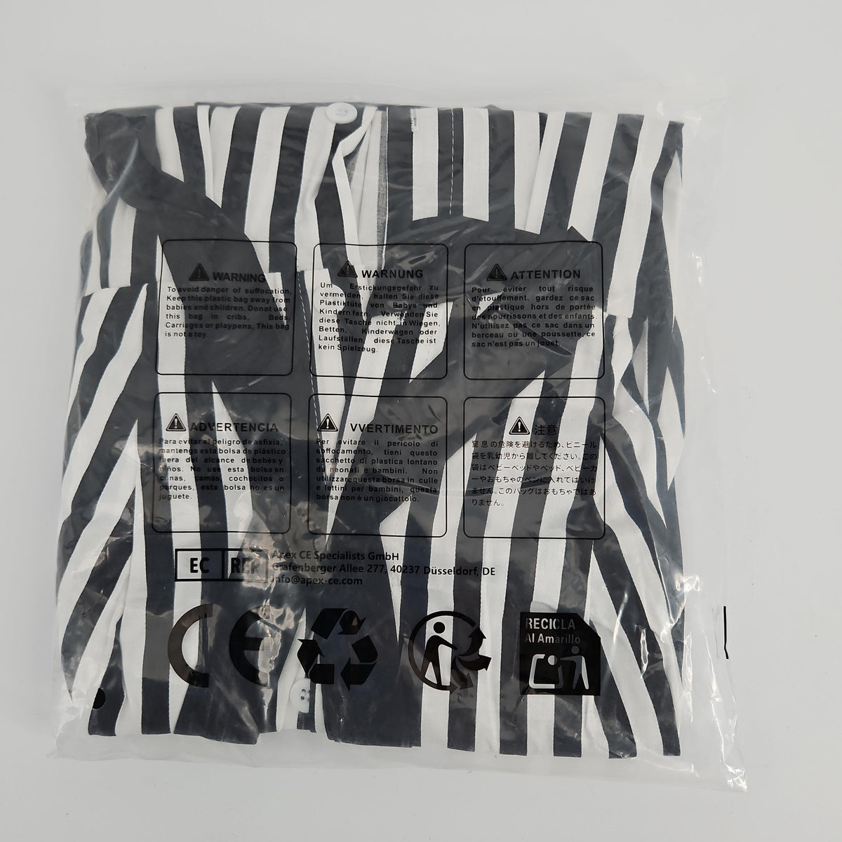 Striped Button-Front Shirt, Size M